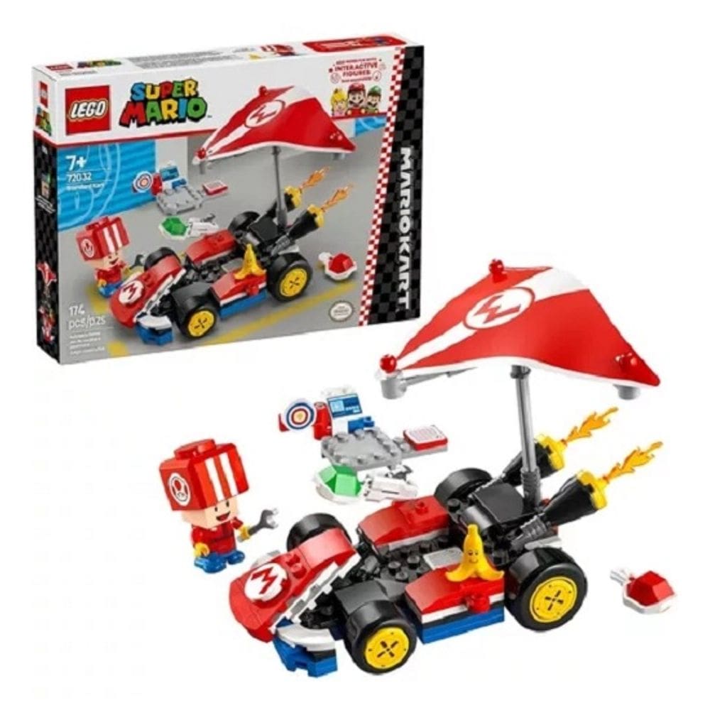 Lego 72032 Super Mario - Mario Kart - Kart Padrão e Toad -174 peças