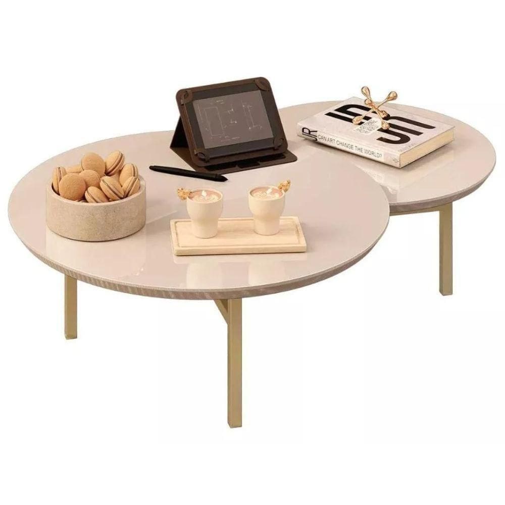 Mesa De Centro Charlote Tampo Sobreposto Bali - Fabrica 1 Móveis