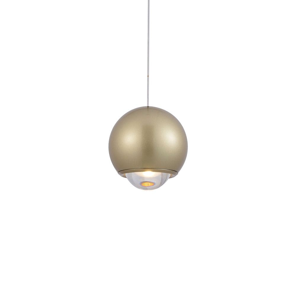 Lustre Pendente Nordecor Muna 2701 Dourado Fosco Led Bivolt