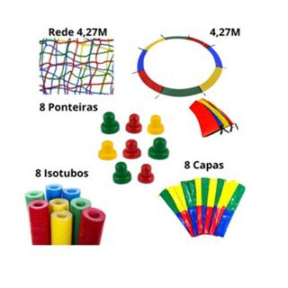 Kit para Cama Elástica – Protetor de Molas, Ponteiras e Isotubos Coloridos