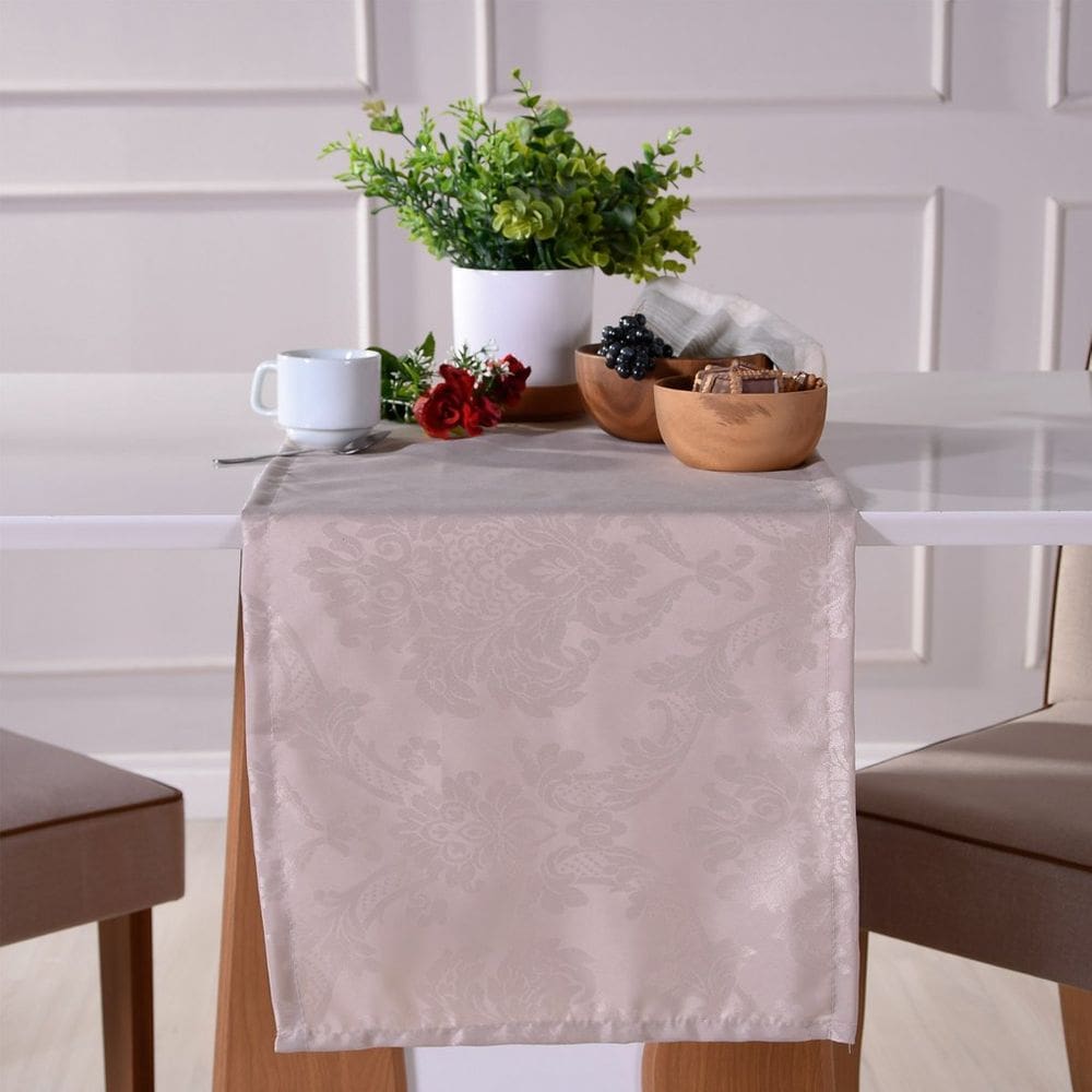 Trilho de Mesa 40x140 Damask Ligamento Cetim