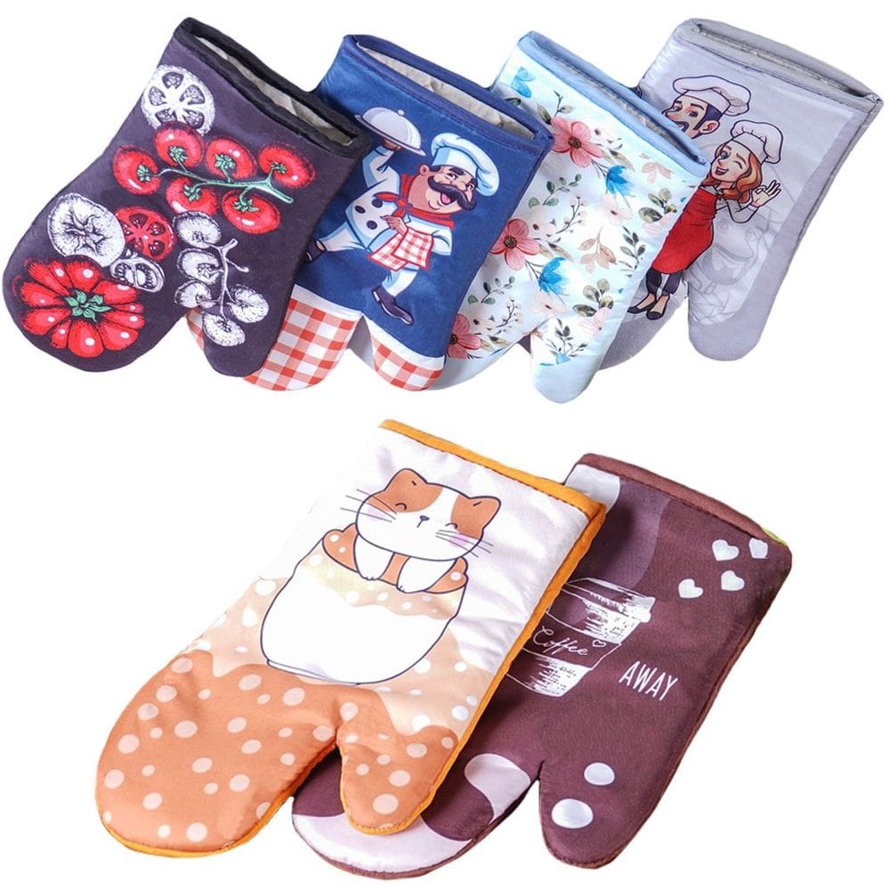 Luva de Cozinha para Forno e Fogão Estampada 17x30cm