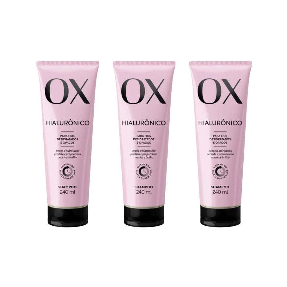 Shampoo Ox 240ml Hialuronico - Kit C/ 3un