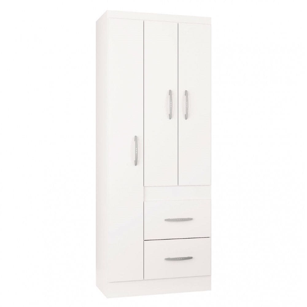 Guarda-Roupa Solteiro Milão 3 Portas 2 Gavetas Poquema