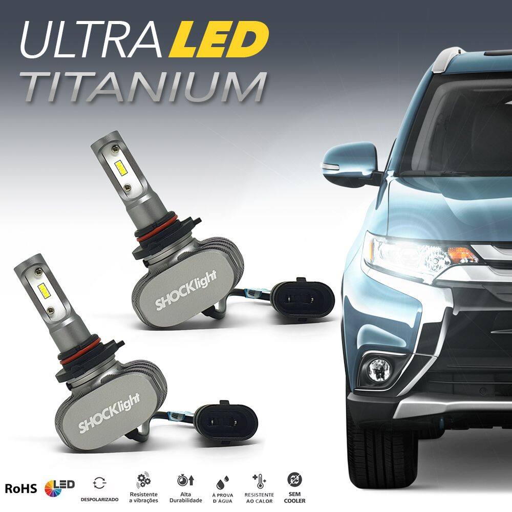 Par Lâmpadas HB3 Farol Alto Honda City Ultra Led Titanium 10000 Lumens Forte Branco Efeito Xenon 2015 2016 2017 2018 2019 2020