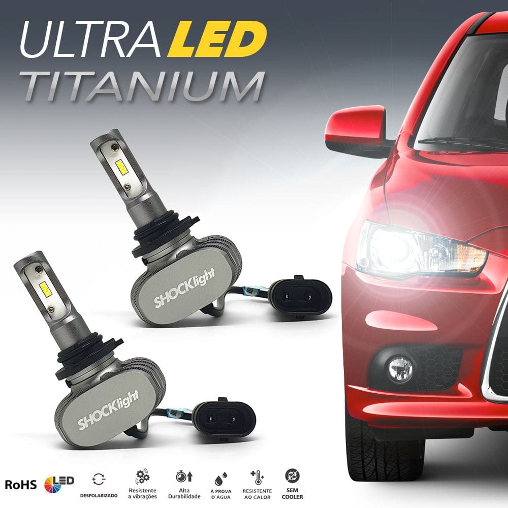 Par Lâmpadas HB4 Farol Milha Hilux Ultra Led Titanium 10000 Lumens Forte Branco Efeito Xenon 2009 2010 2011 2012
