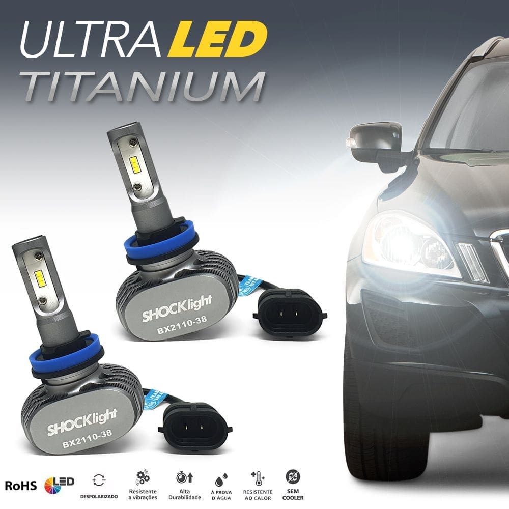 Par Lâmpadas H8 Farol Milha Honda HRV HR-V 2015 2016 Ultra Led Titanium 10000 Lumens Forte Branco Efeito Xenon