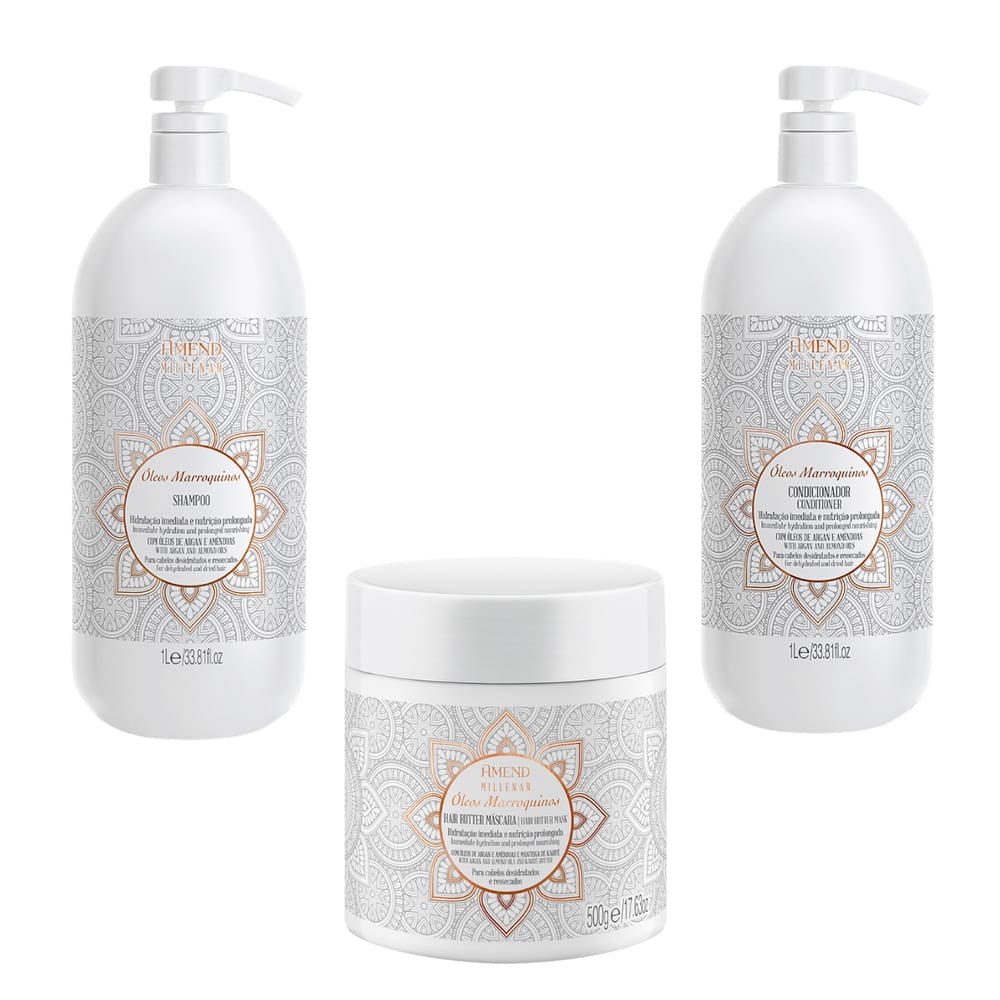 Shampoo Condicionador Litro Máscara Amend óleos Marroquinos
