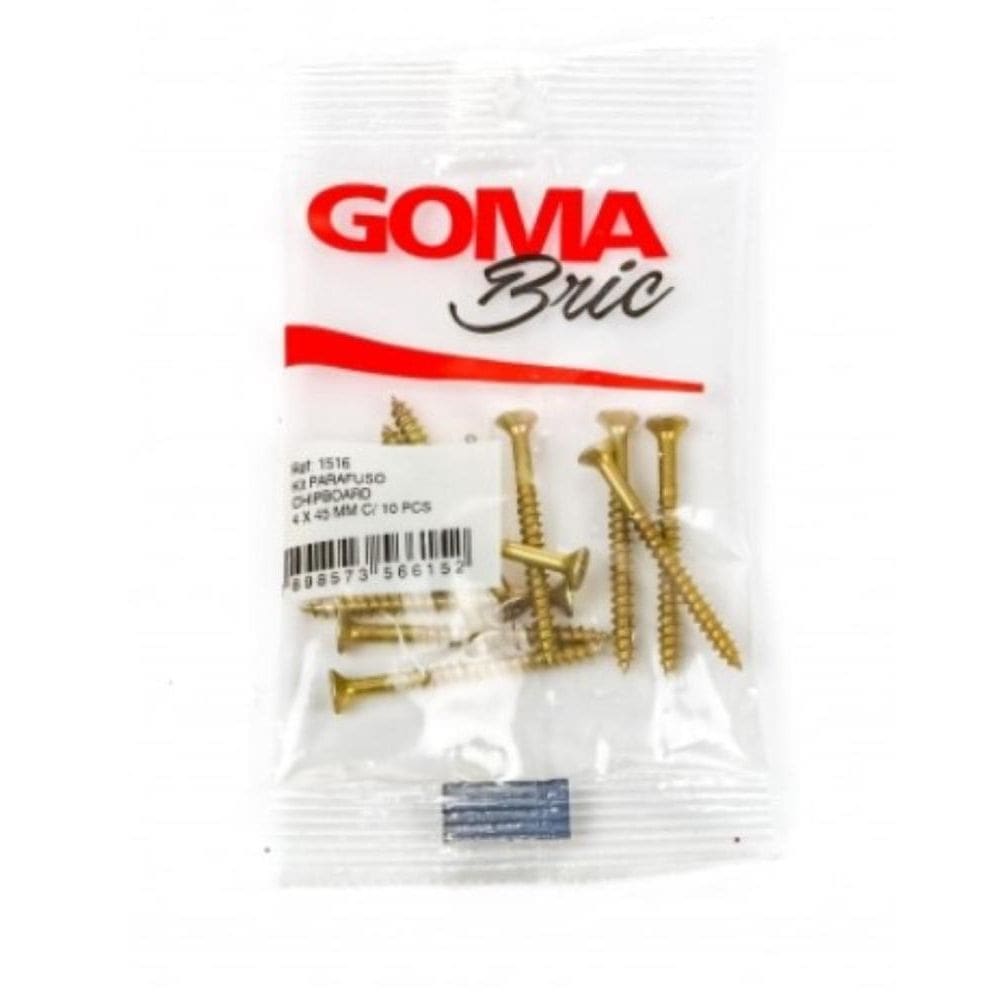 Kit Parafuso Chipboard Goma 4 x 45 mm com 10 Peças