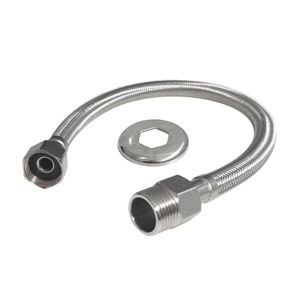 Engate Flexível Trançado Macho Fêmea Inox Flvx Hidro 50cm
