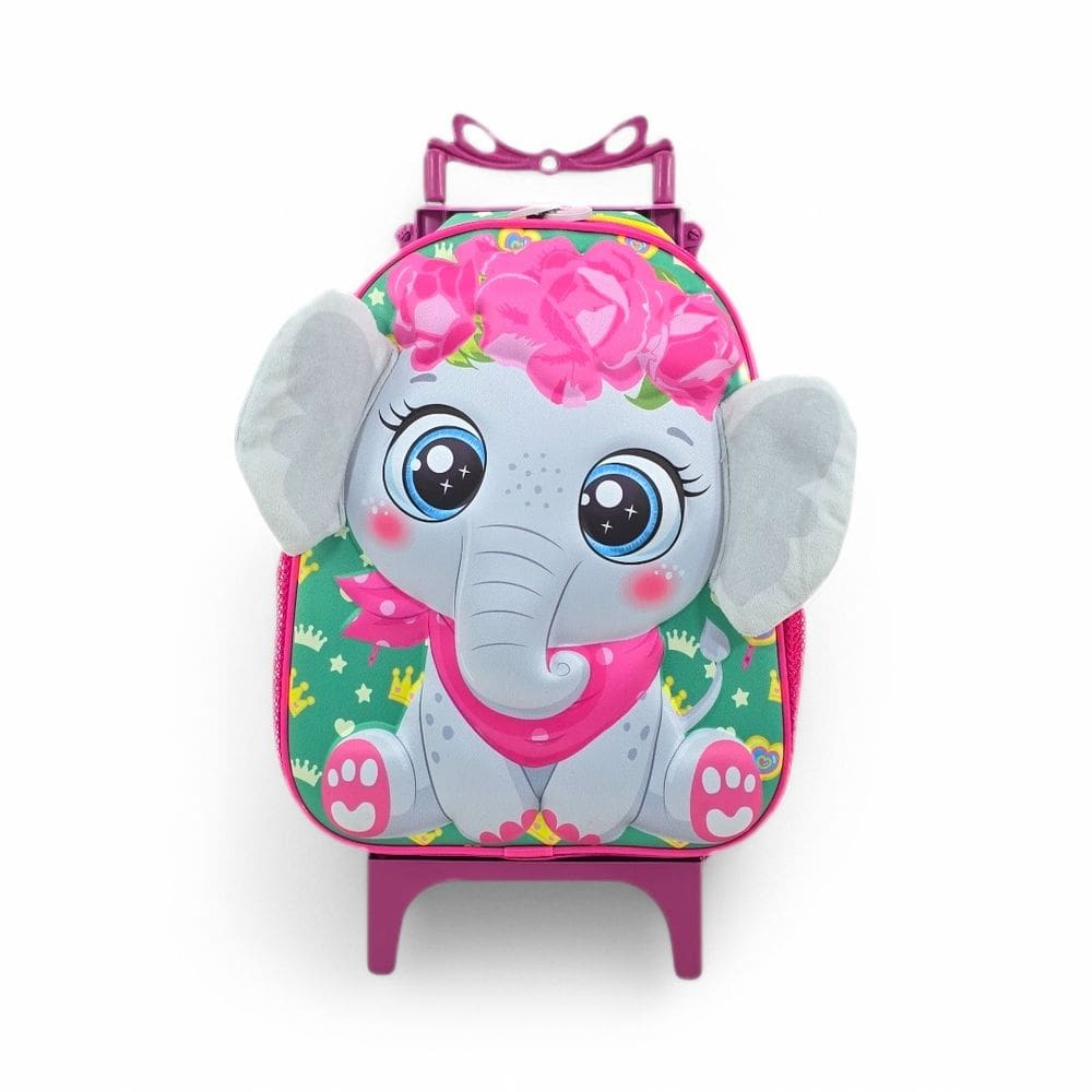 Mochila media escolar passeio rodinha bichinho animais zoo