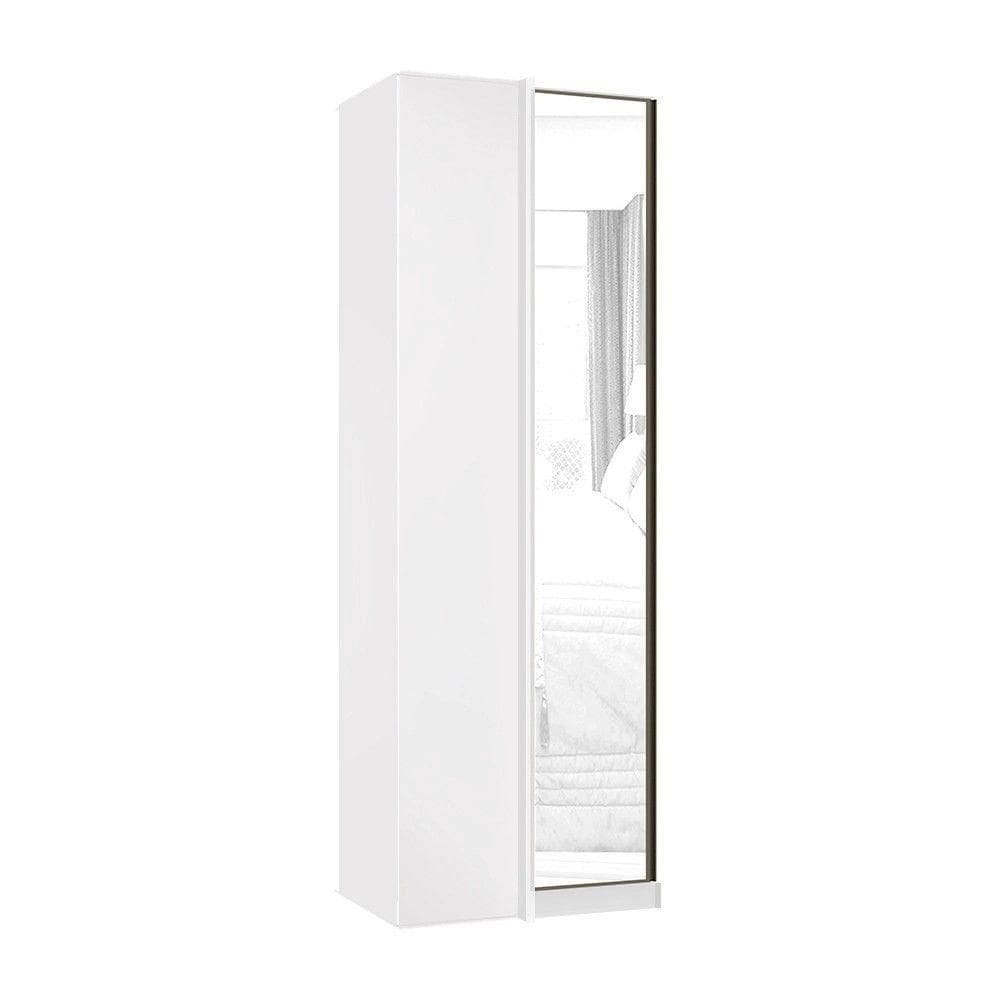 Guarda Roupa Modulado Canto Reto 1 Porta 80cm Com Espelho Prime Luciane Móveis