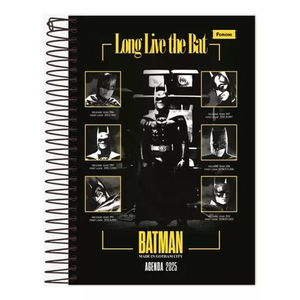 Agenda Espiral Anotações 176 Folhas Batman Capa 3 - Foroni