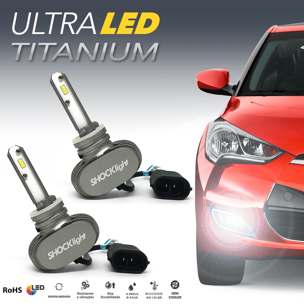 Par Lâmpadas H27 Farol Milha Prisma 2013 2014 2015 2016 Ultra Led Titanium 10000 Lumens Forte Branco Efeito Xenon