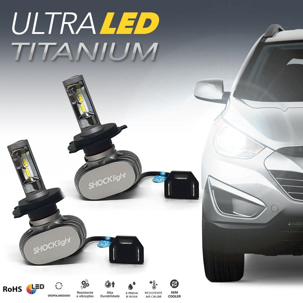 Par Lâmpadas H4 Farol Alto Baixo Fielder Ultra Led Titanium 10000 Lumens Forte Branco Efeito Xenon 1987 1988 1989 1990 1991 1997