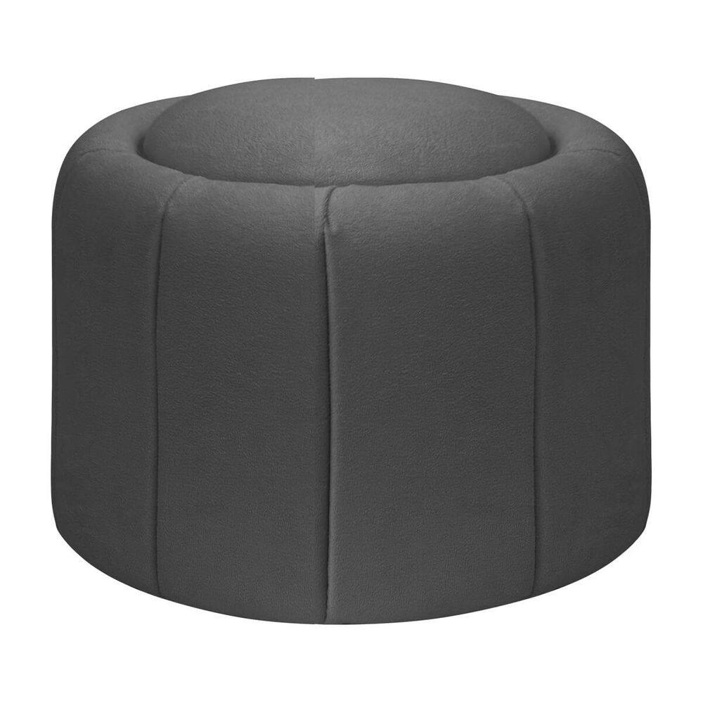Puff Redondo Orgânico Resistente Flora 45x45 Bouclê - SOFA STORE