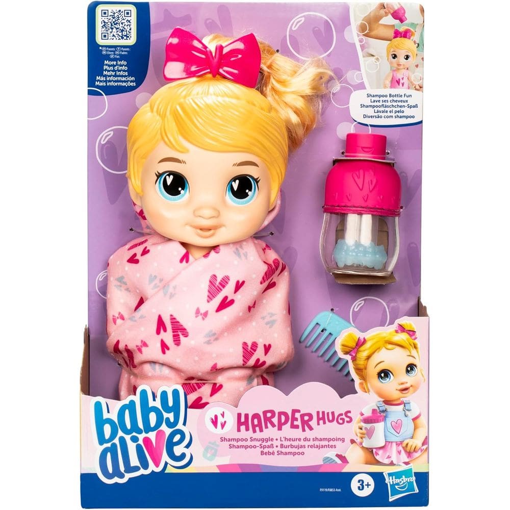 Baby Alive Bebê Shampoo - Harper Hugs - Bolhas Mágicas