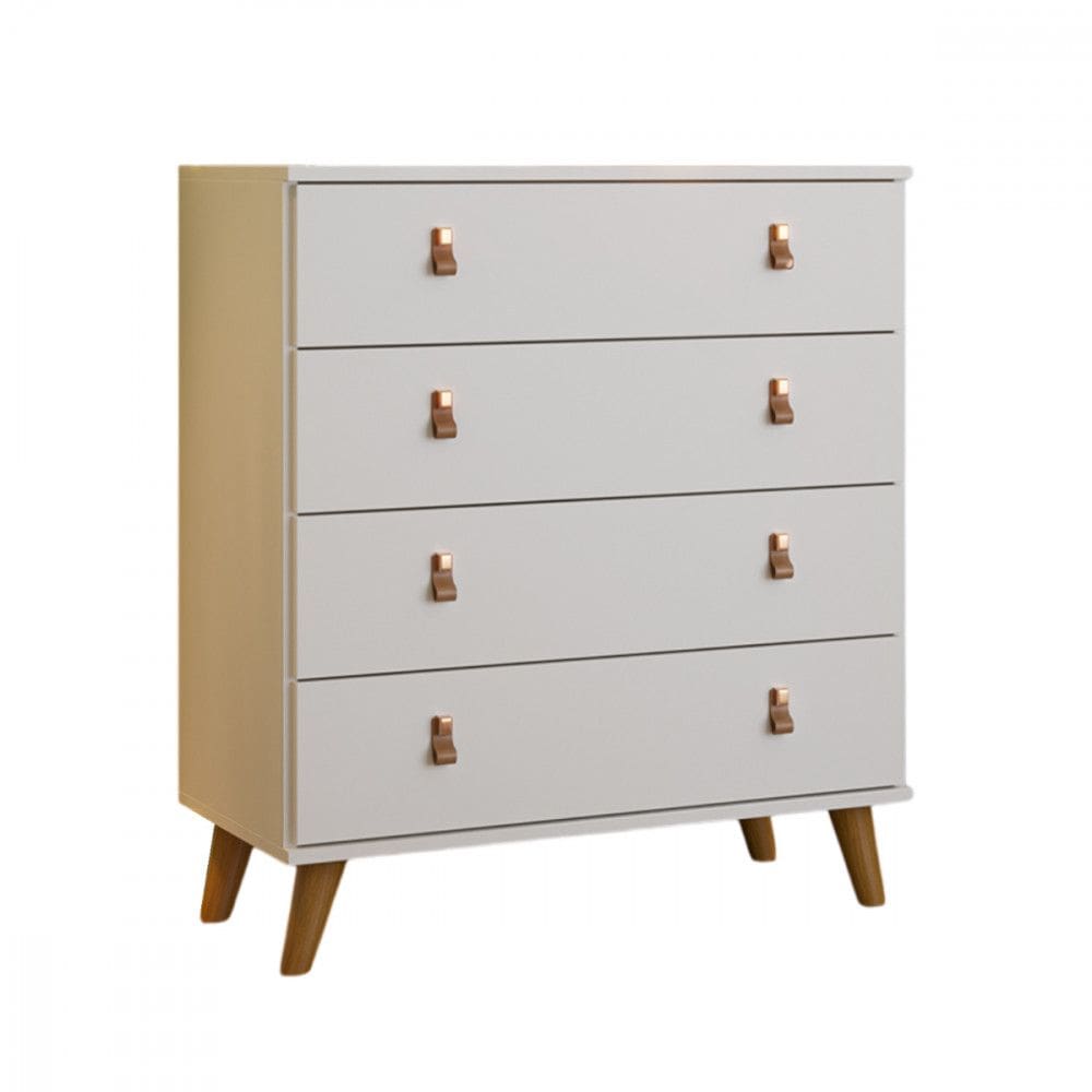 Cômoda Encanto 4 Gavetas Branco Brilho Batrol