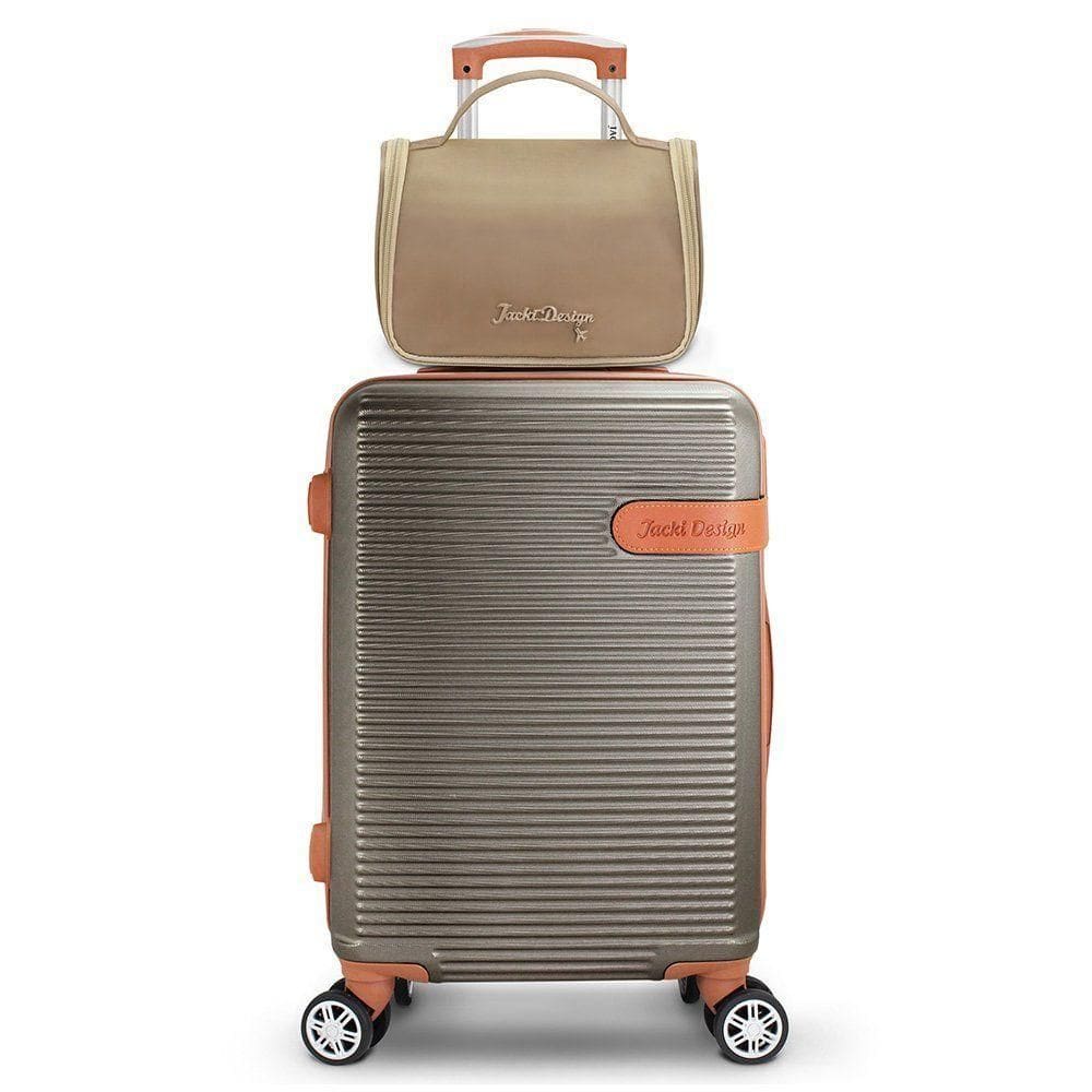 Kit Mala De Bordo E Necessaire C/ Gancho Premium Bege