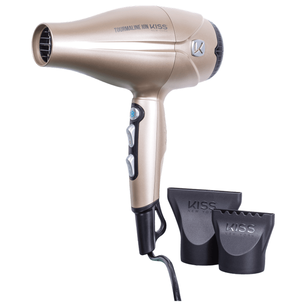 Kiss New York Tourmaline Ion Dourado - Secador de Cabelo 220V