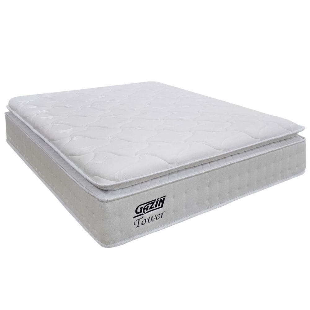Colchão Casal King Molas Ensacadas Gazin Com Pillow Tower New 193x203x35cm Branco Branco