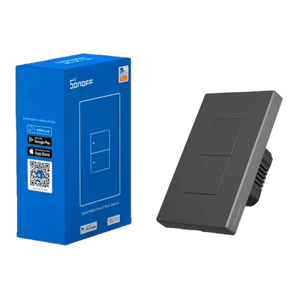 Interruptor Sonoff Inteligente de Parede M5-2C-120 Bivolt Preto