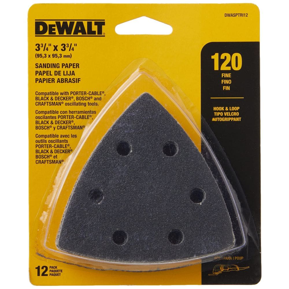 Lixa DEWALT DWASPTRI12 Hook and Loop Triangle 120 Grit
