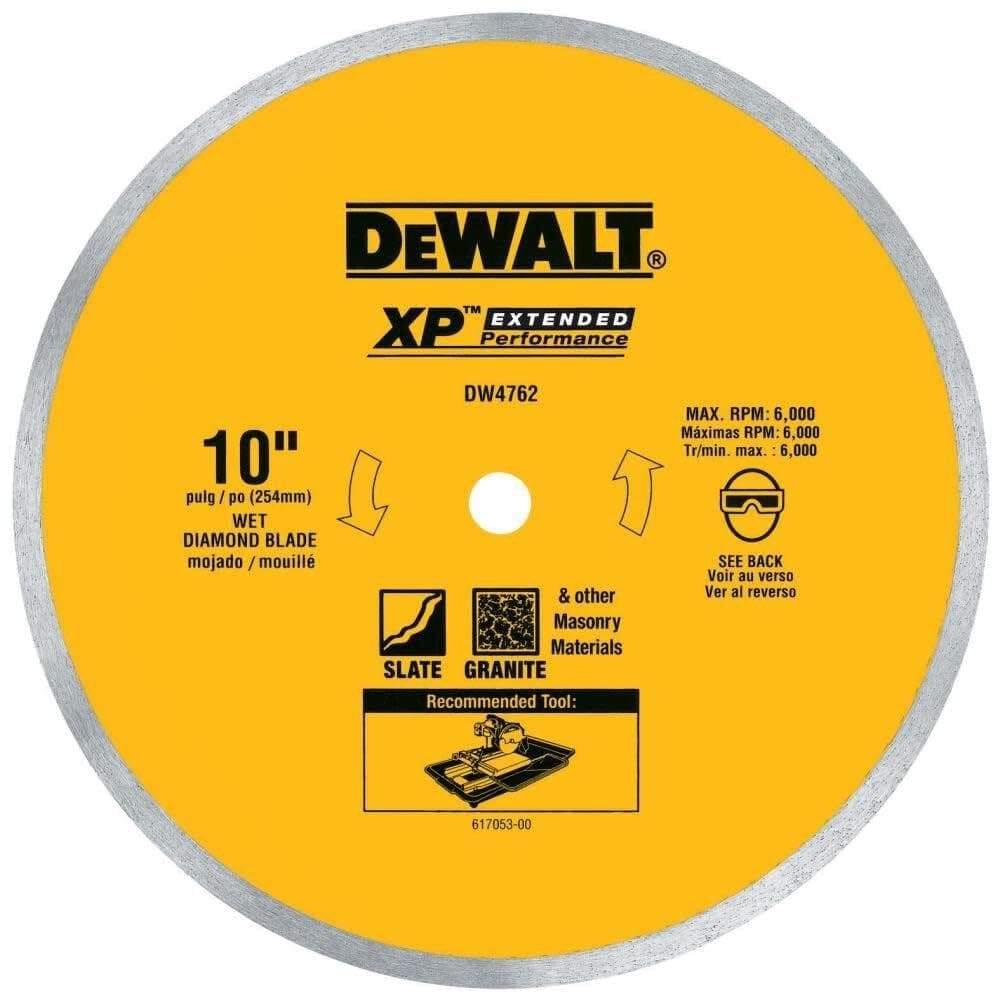 Lâmina de diamante DEWALT DW4762 para porcelana ou azulejo de 10 polegadas