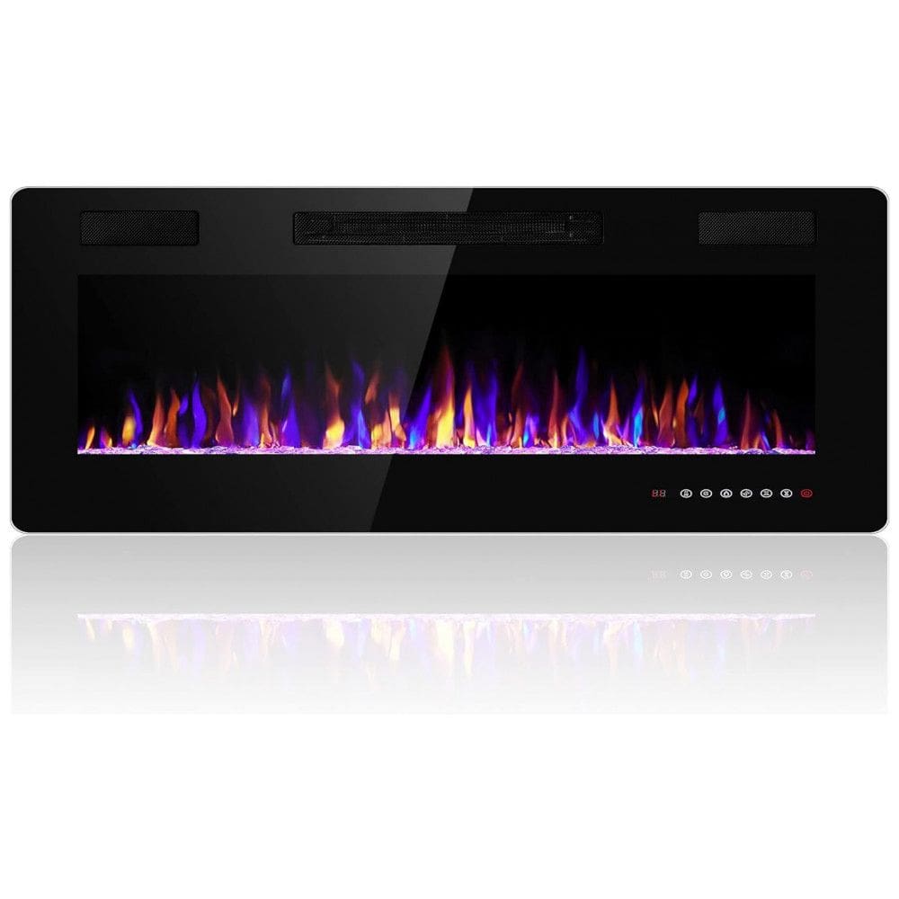 Lareira Elétrica de Embutir A45x91L com Controle Remoto e Digital, Luz LED, Chama Ajustável e Temporizador, 1500W, 110v, ELECTACTIC 836C3, Preto