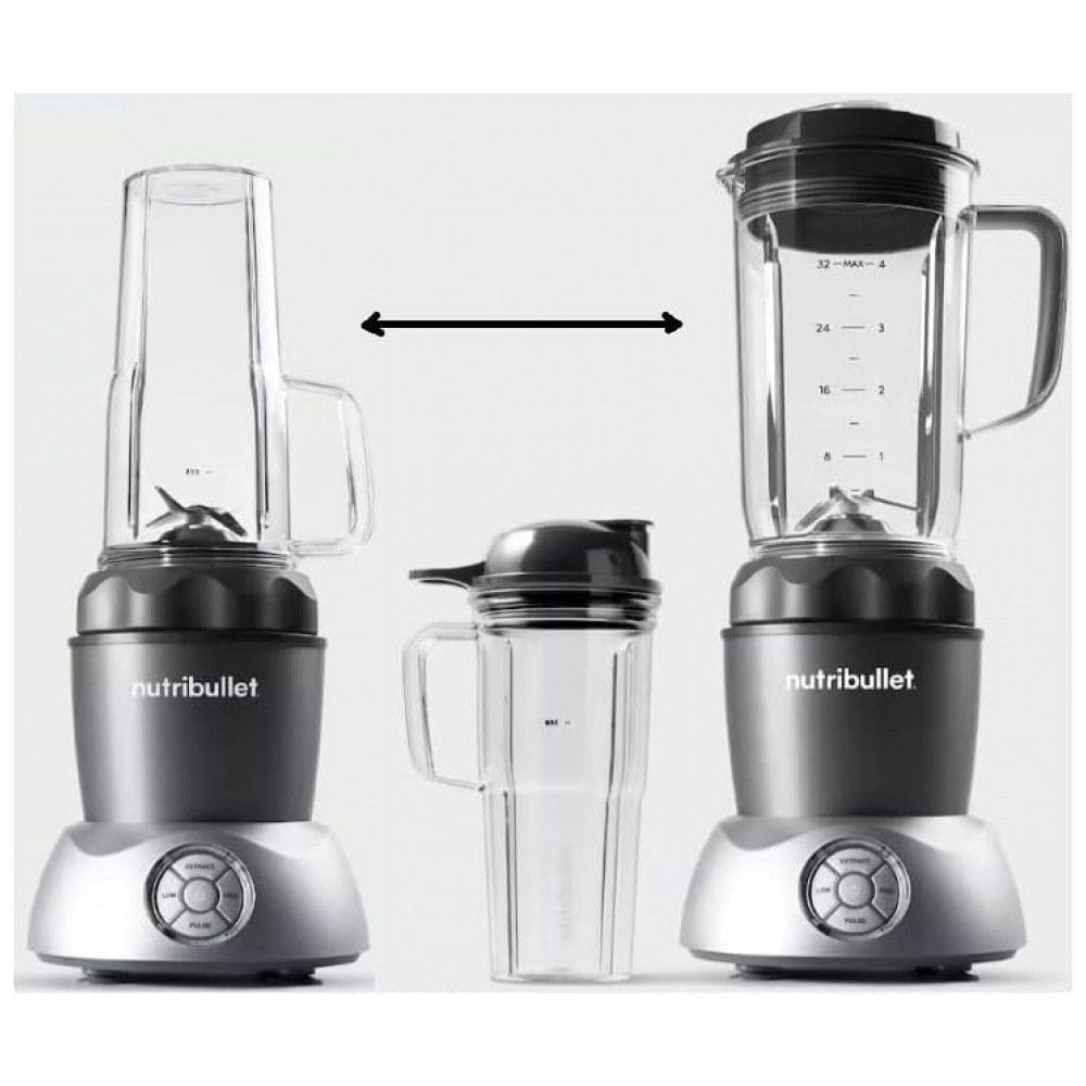 Liquidificador Portátil NB50200 com 2 Jarras 950 mL e 700 mL, 1000W, 110v, NUTRIBULLET, Cinza