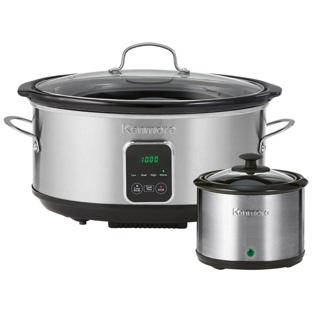 Panela Elétrica Programável 6,6L com Aquecedor de Molhos e Tela Digital em Aço Inoxidável, 110V 38W, Kenmore, Prata