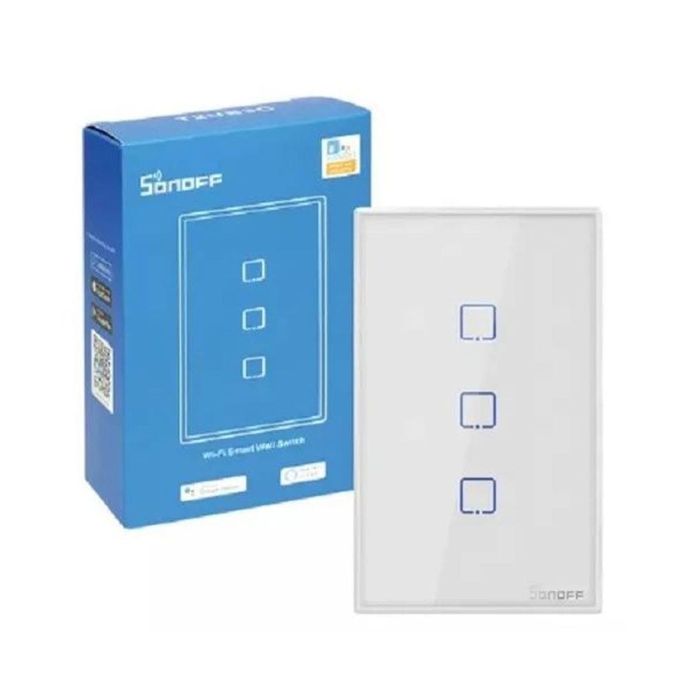 Interruptor Inteligente de Parede Sonoff T2US3C Bivolt Branco