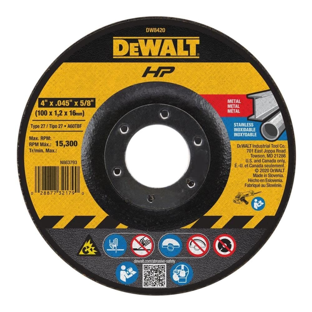 Disco de corte DEWALT DW8420 Tipo 27 4 x 1,1 x 1,6 cm
