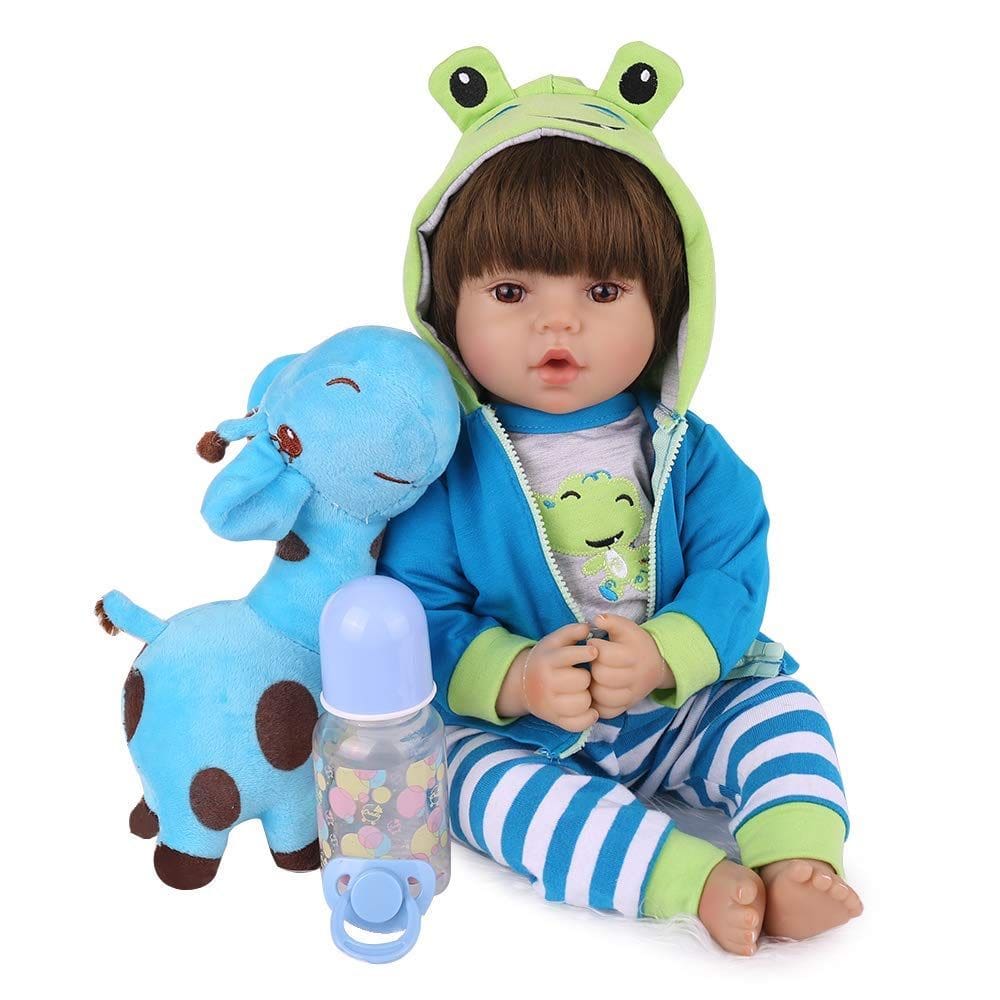 Boneca Reborn CHAREX Realistic Realistic Reborn Boy 45 cm com conjunto de presente