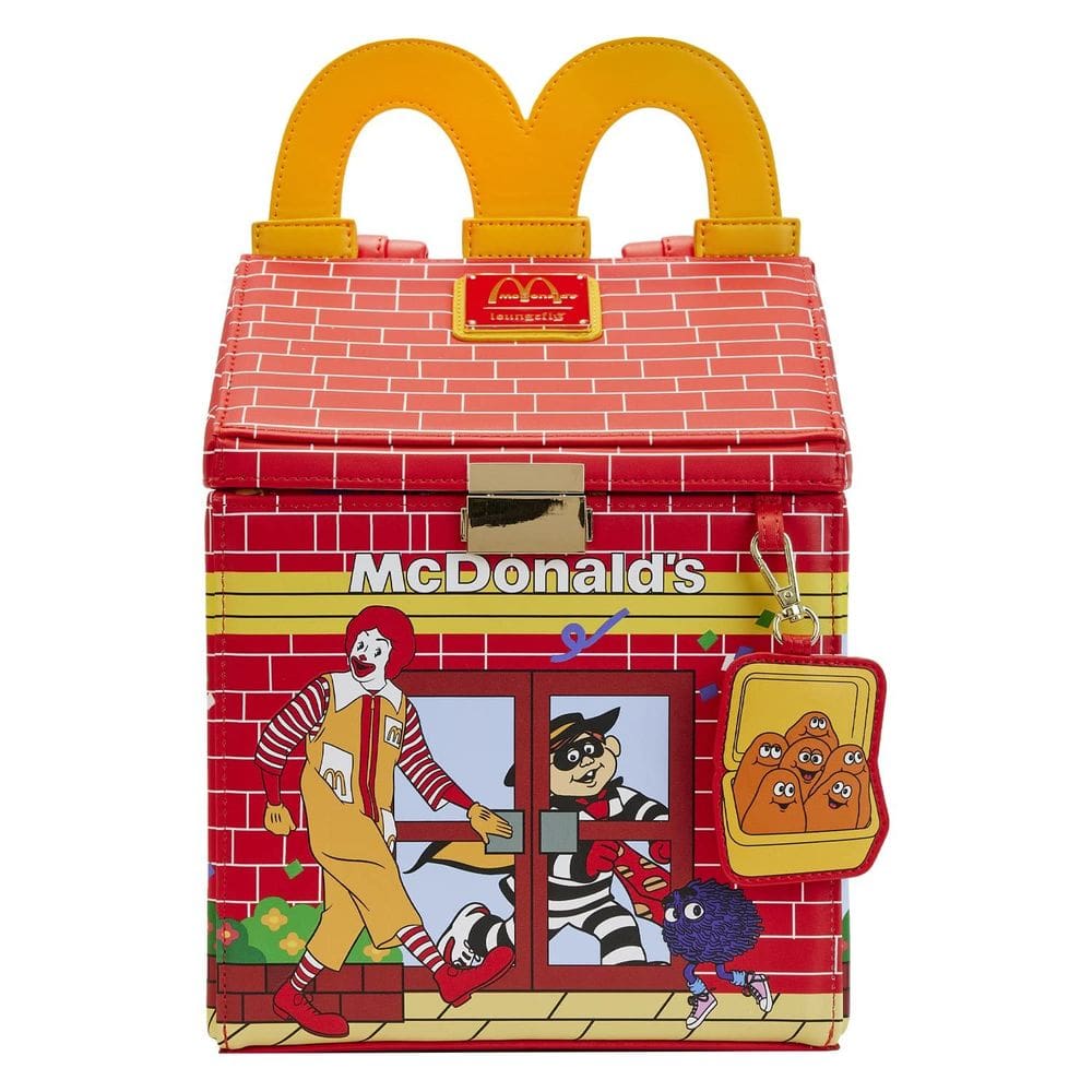 Mochila feminina Loungefly McDonald`s Happy Meal vermelha