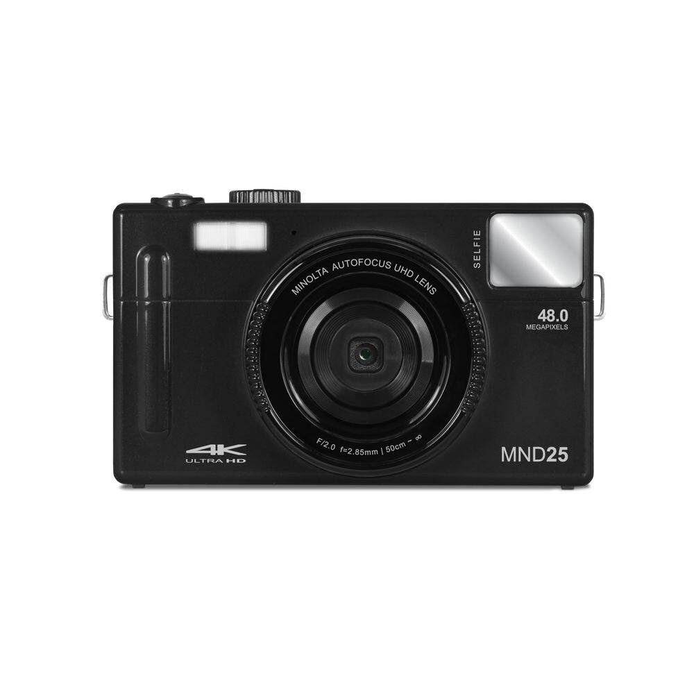 Câmera Minolta MND25 48MP com foco automático 4K Ultra HD com espelho selfie