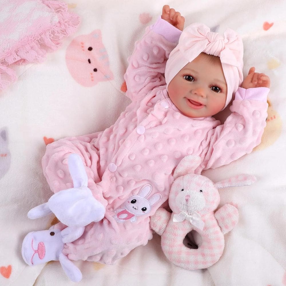 Boneca Reborn BABESIDE Sunny Girl 43 cm com acesso completo.