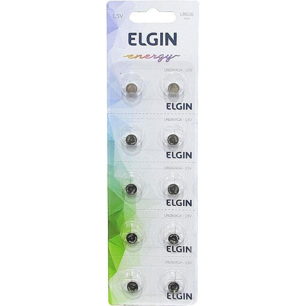 Bateria Elgin Lr626 Ag4 1.5V Cartela Com 10 Unidades