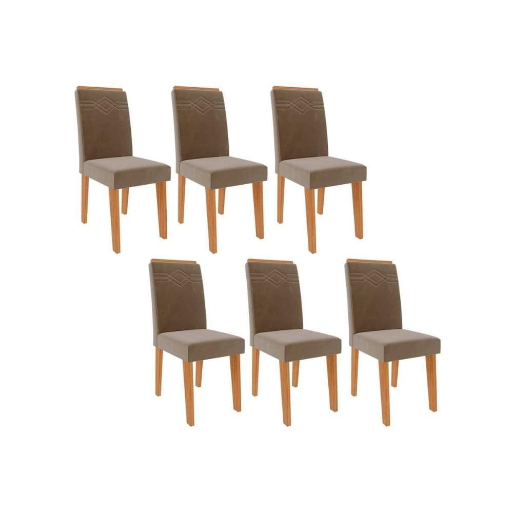 Kit 6 Cadeiras Sala Jantar Taís 6 Un Nature/Joli - Cimol