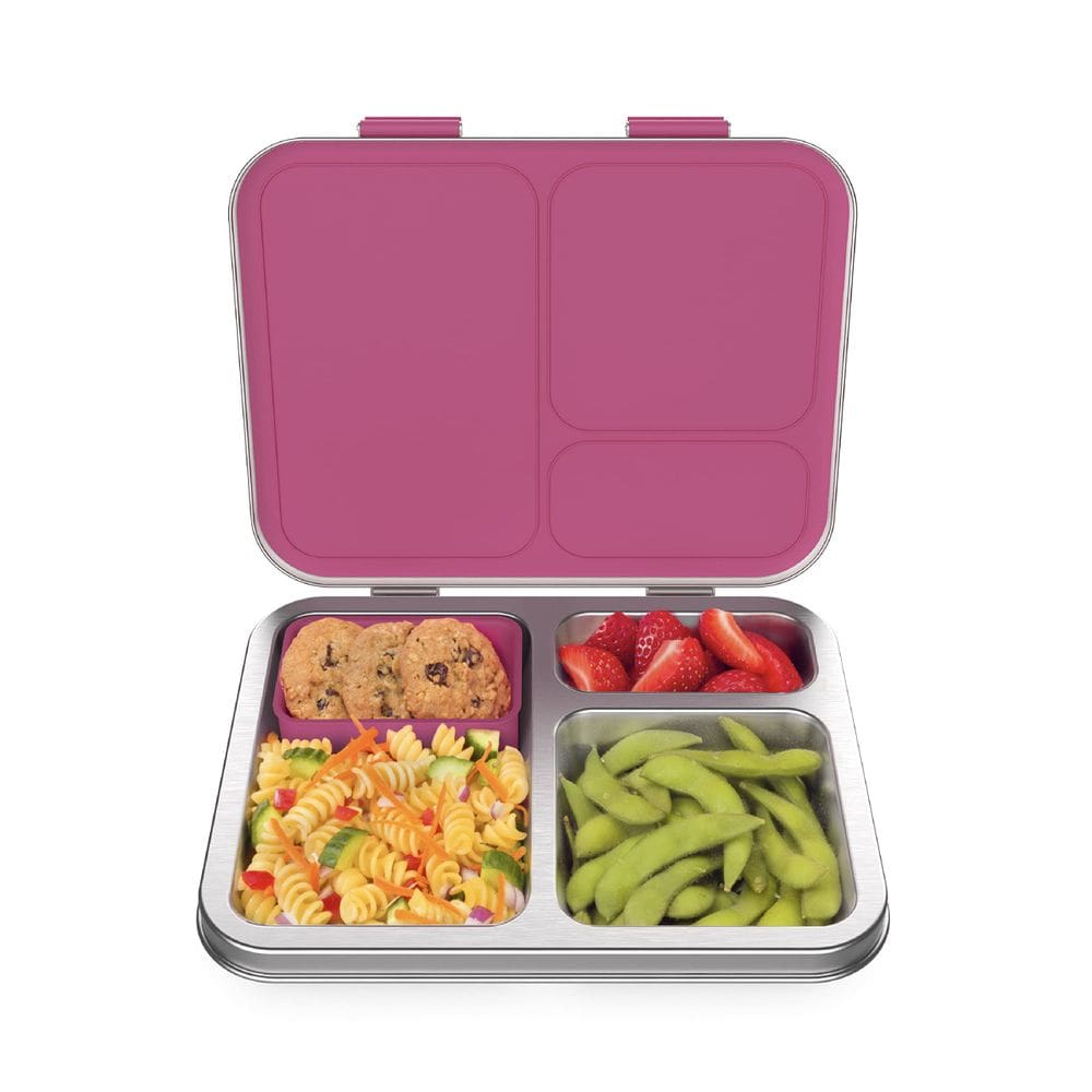 Lancheira Bentgo Kids em aço inoxidável com 3 compartimentos Fuschia