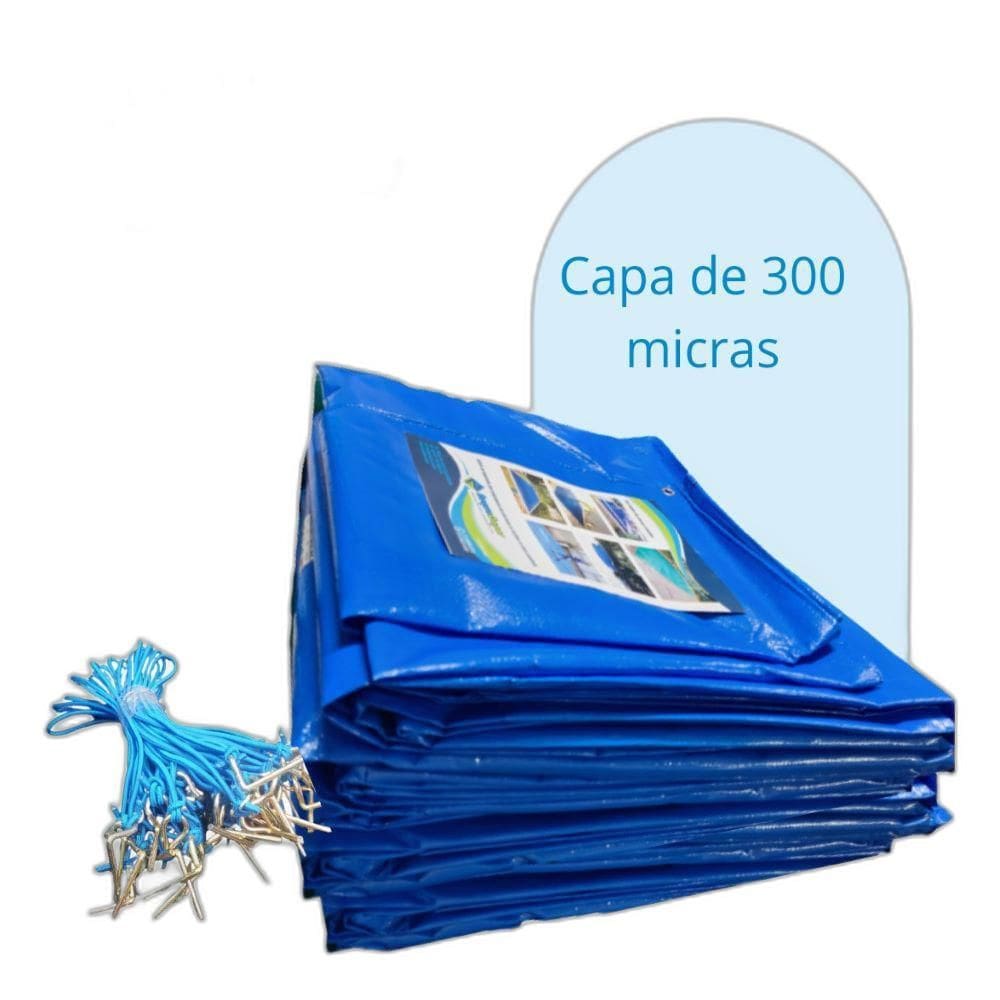 Capa Piscina 7 X 3,5 Térmica+Limpeza+Proteção Uv+Kit 7X3,5