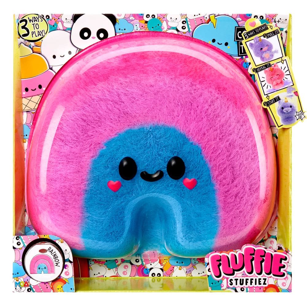 Brinquedo de pelúcia Fluffie Stuffiez Rainbow Large com Surprise 11”