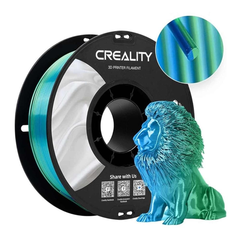 Filamento CR SILK Creality para Impressora 3D Azul e Verde 1Kg 1.75mm