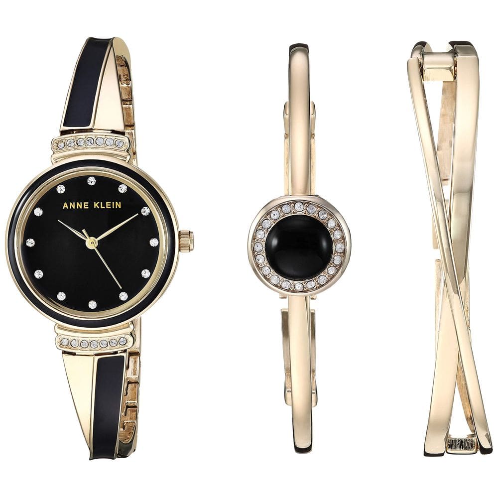 Conjunto de relógios Anne Klein feminino premium com detalhes em cristal