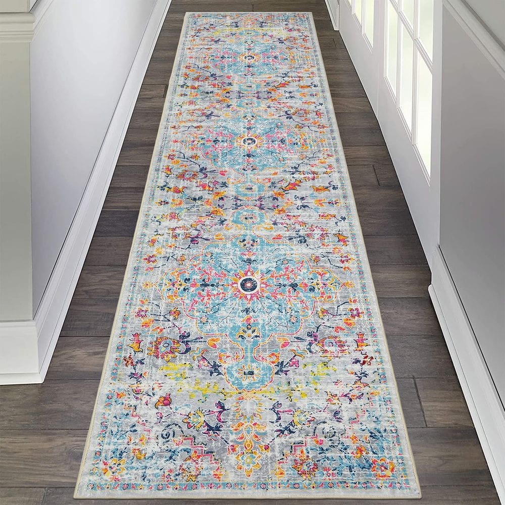 Tapete Hallway Runner Pauwer, envelhecido, 60x240cm, antiderrapante