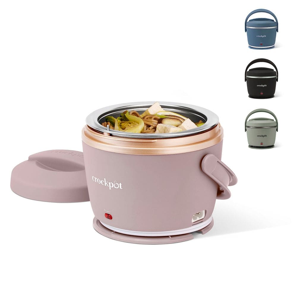 Lancheira elétrica Crock-Pot 600ml Portátil Aquecedor de Alimentos Rosa