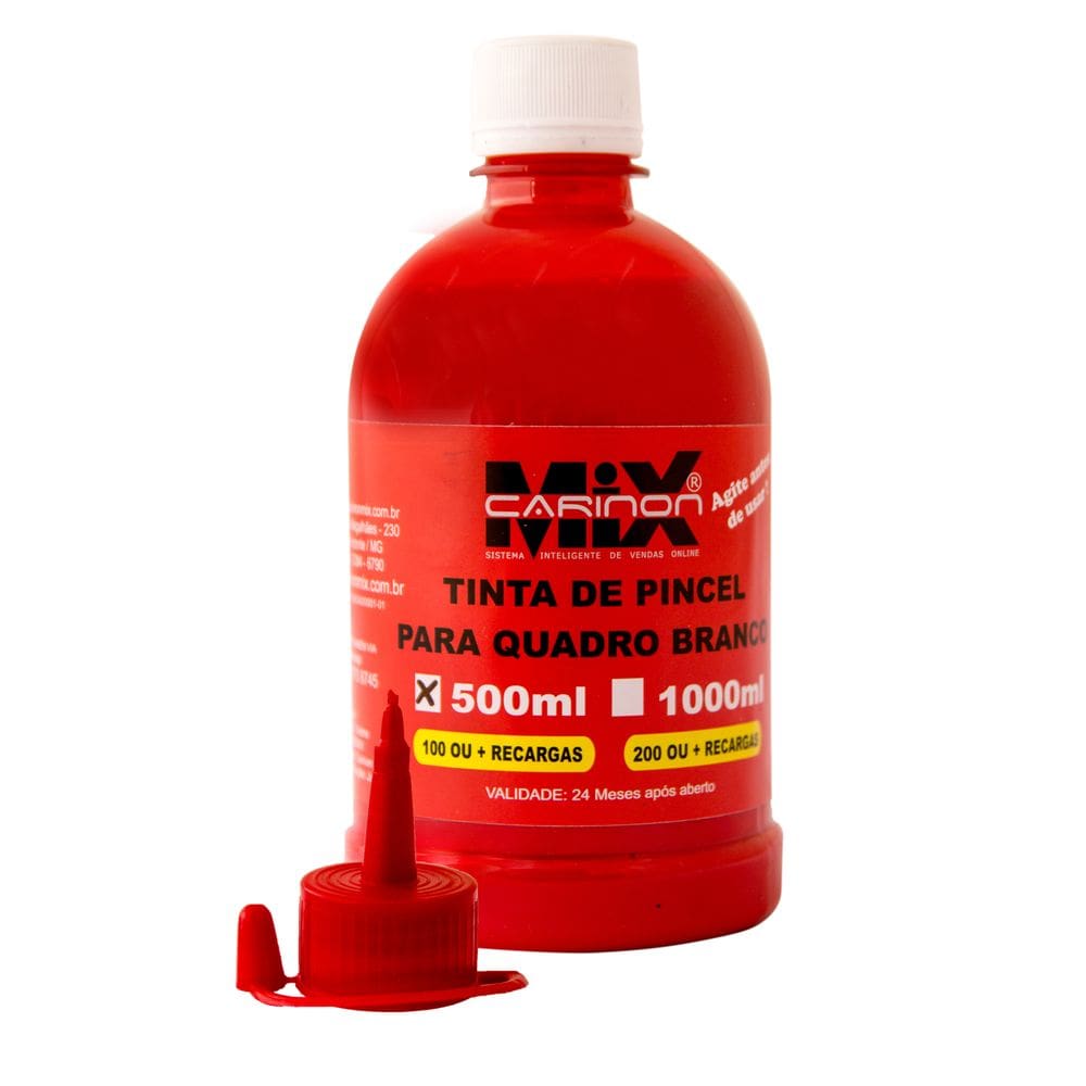 Tinta Para Marcador De Quadro Branco 500 Ml Vermelho