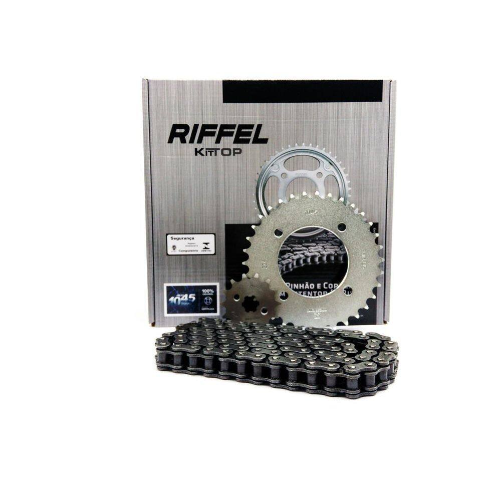 Kit Relação Transmissão Honda Biz 125 Riffel Com Retentor