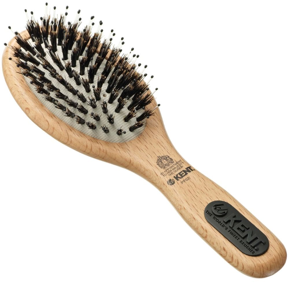 Escova de Cabelo Oval com Cerdas de Javali e Nylon para Alisamento - Kent PF02