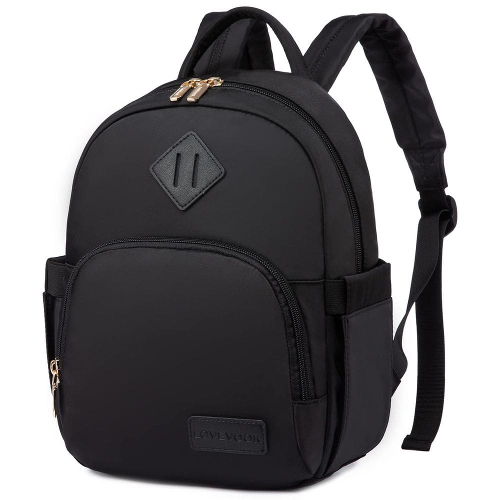 Mini mochila LOVEVOOK para mulheres impermeável de nylon preta